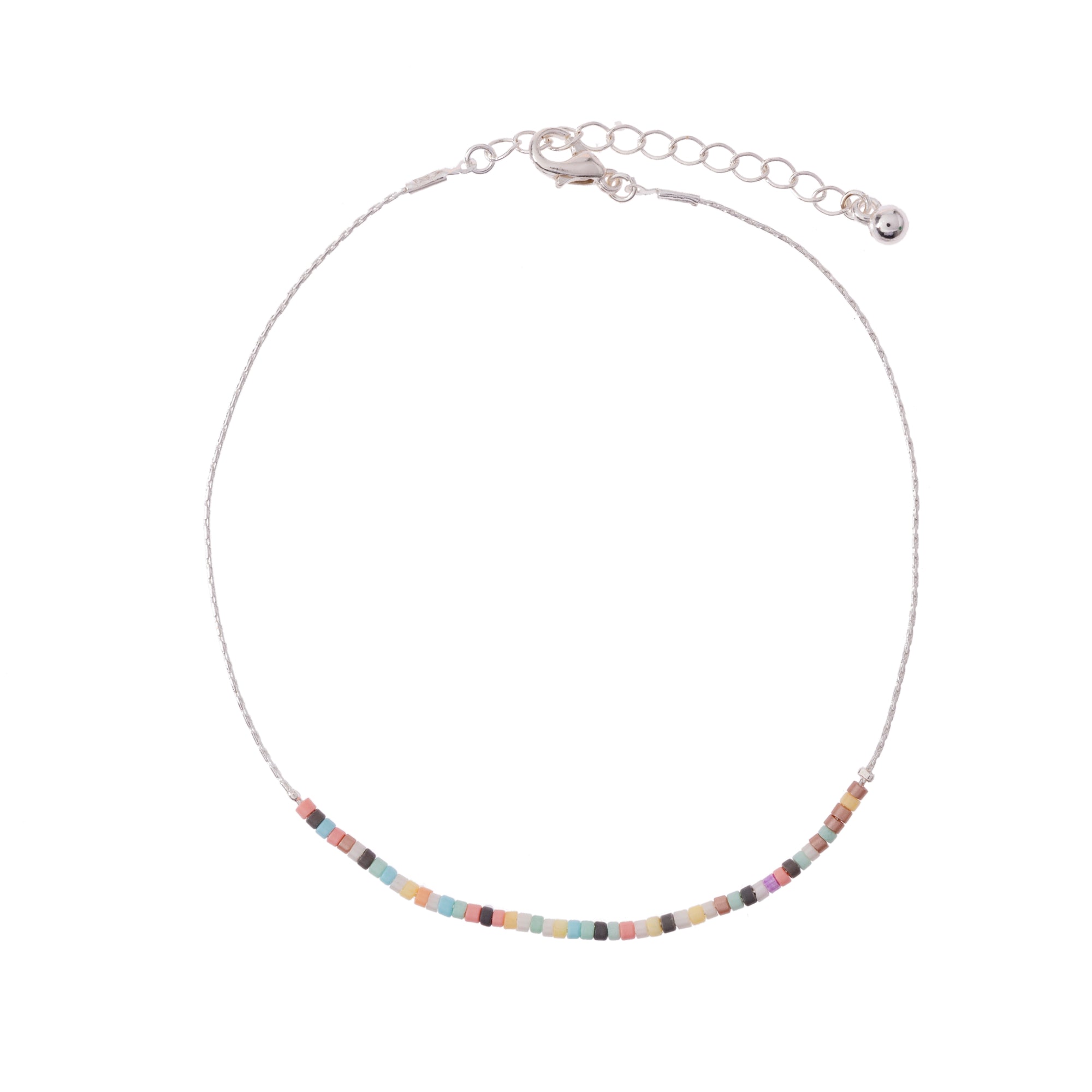 Tiny Pastel Seedbead Anklet