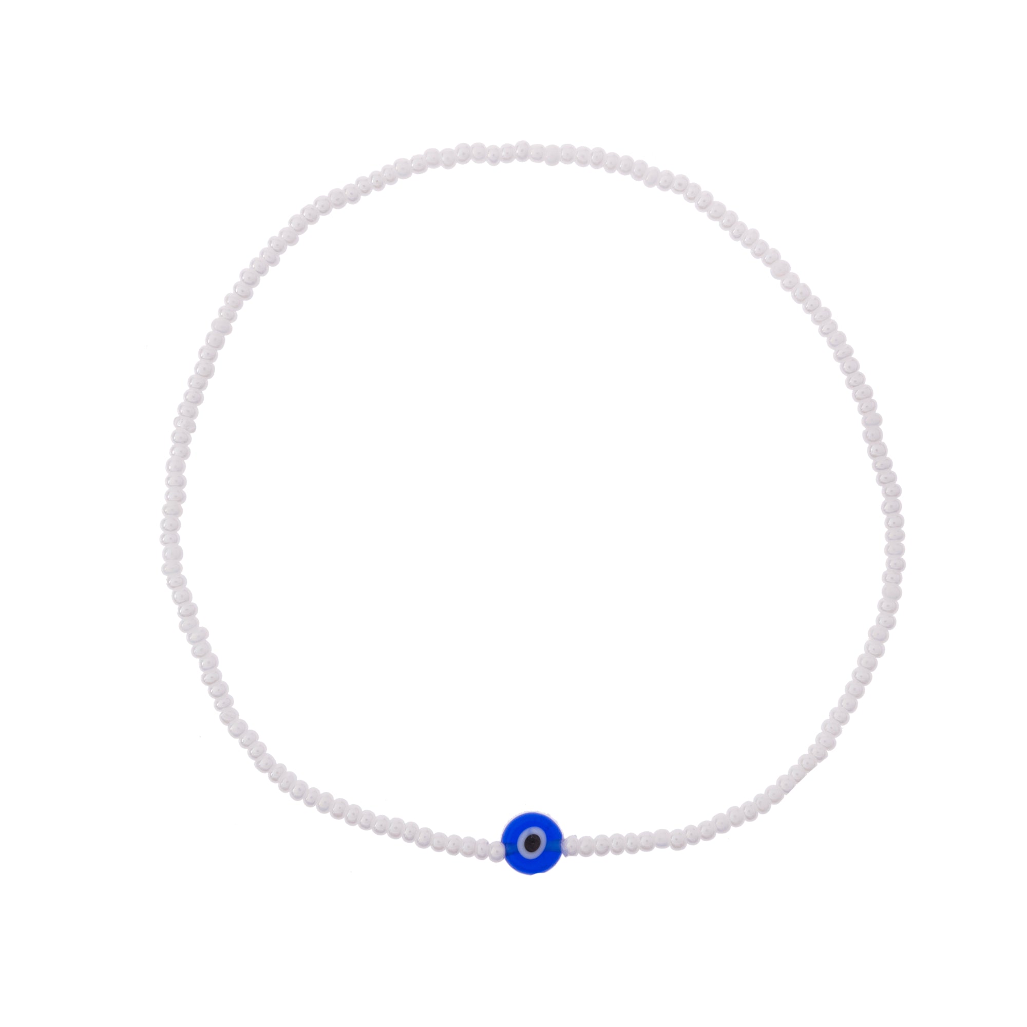 Tiny Seedbead Evil Eye Anklet