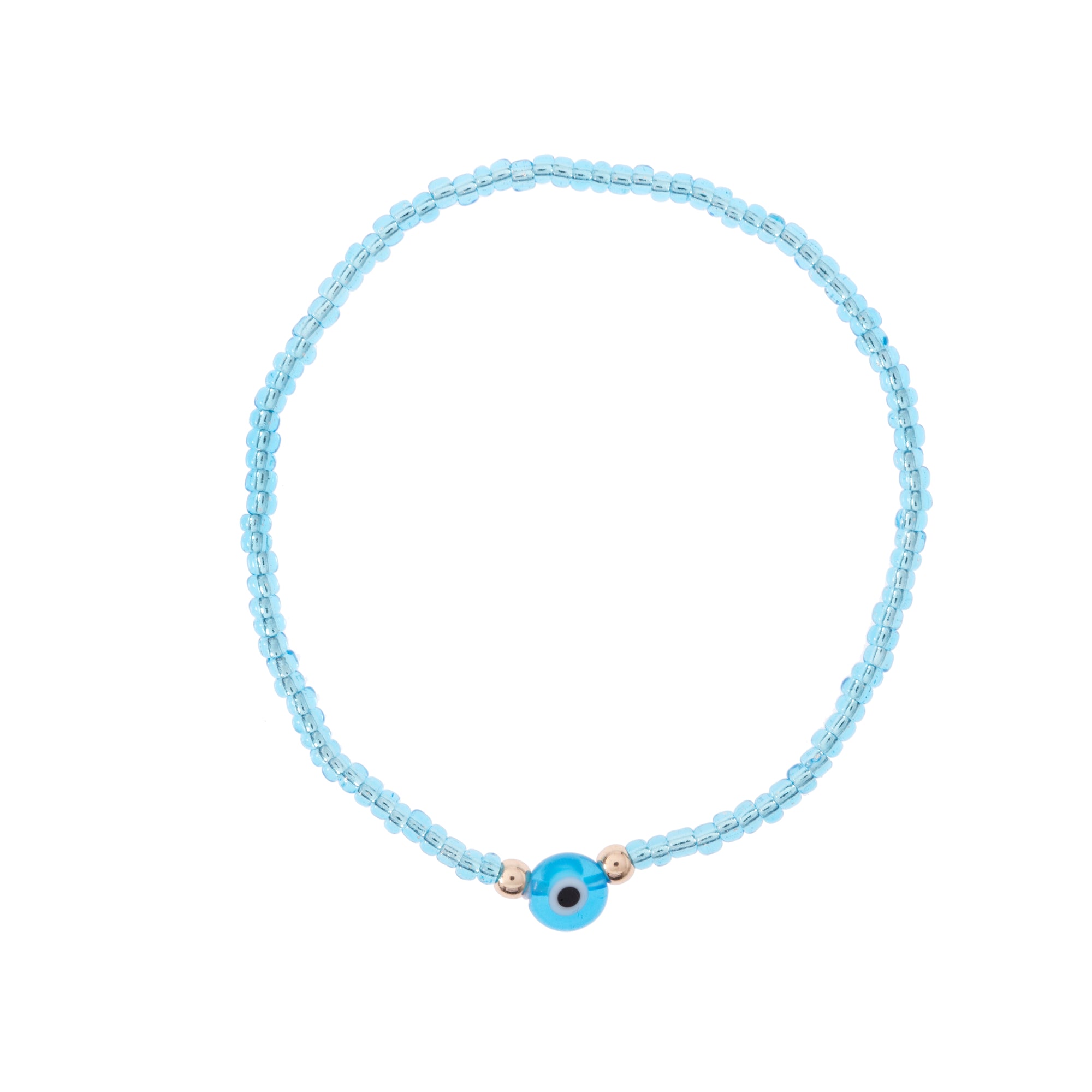 Pastel Color Evil Eye Seed Bead Anklet