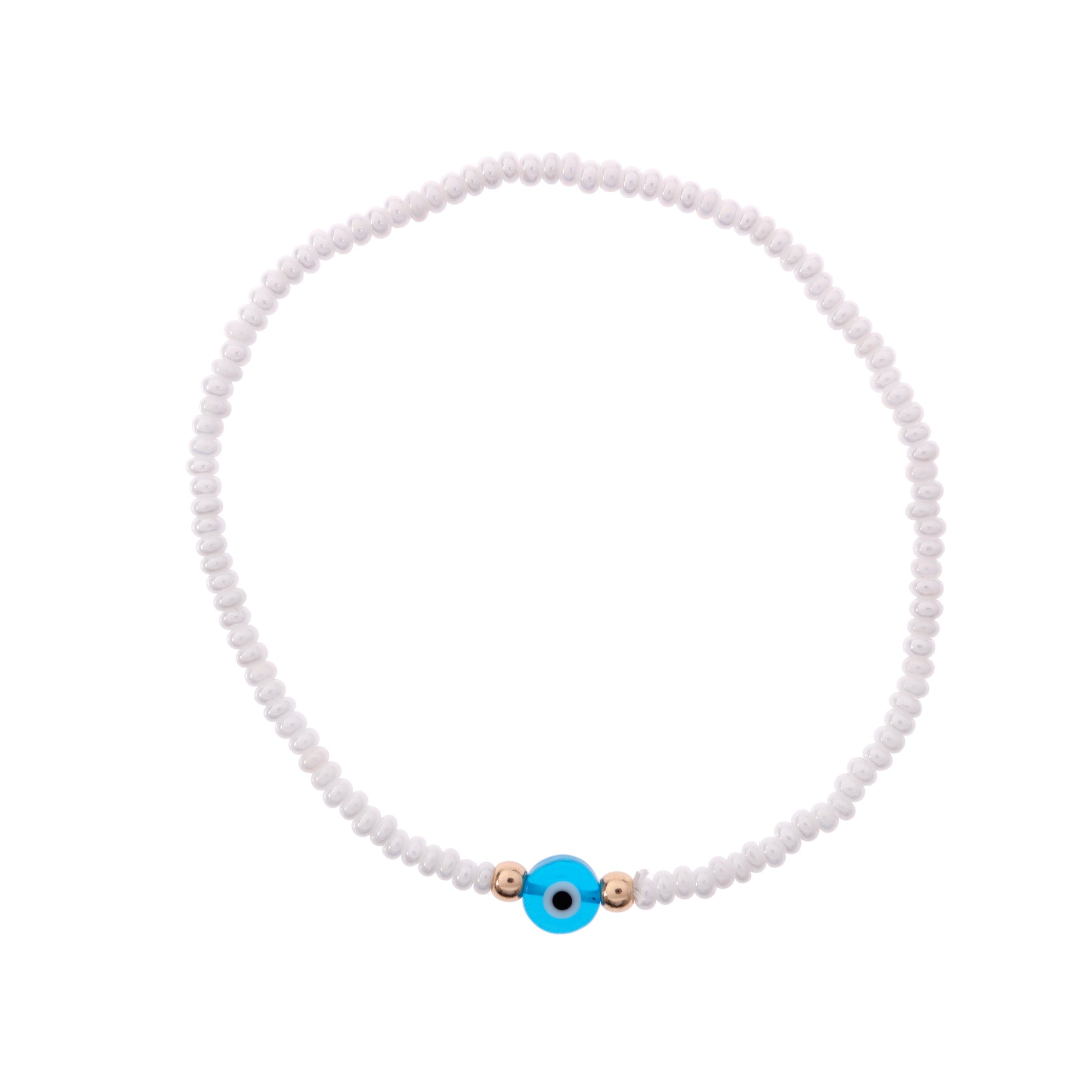 Pastel Color Evil Eye Seed Bead Bracelet