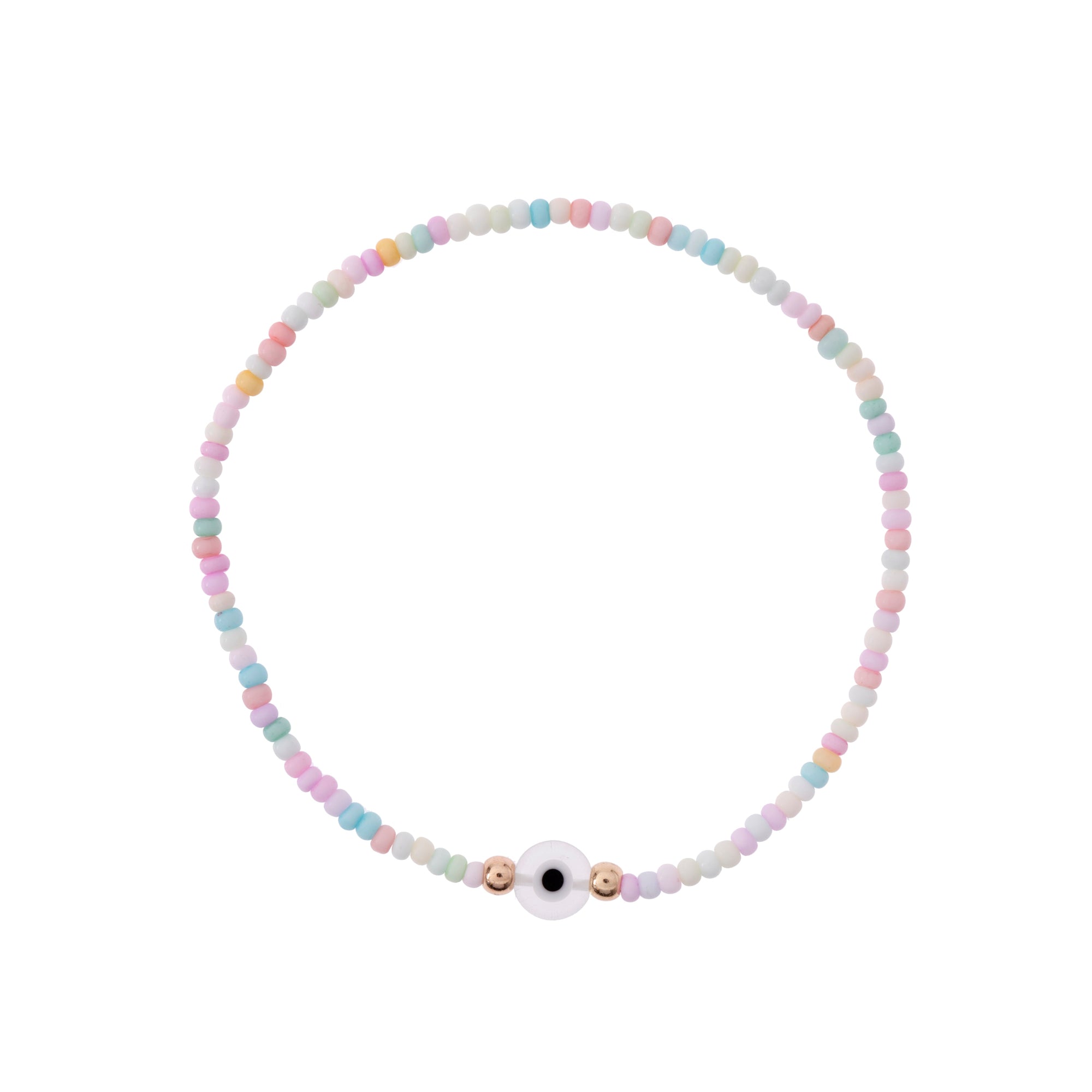 Pastel Color Evil Eye Seed Bead Bracelet
