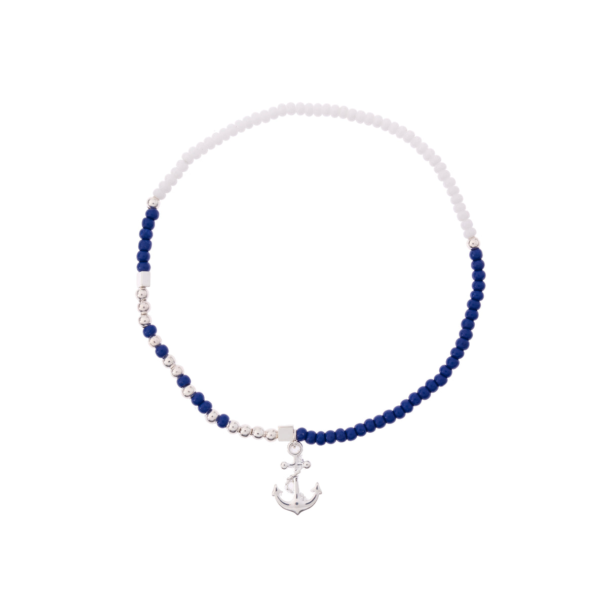 Anchor Charm Seed Bead Anklet