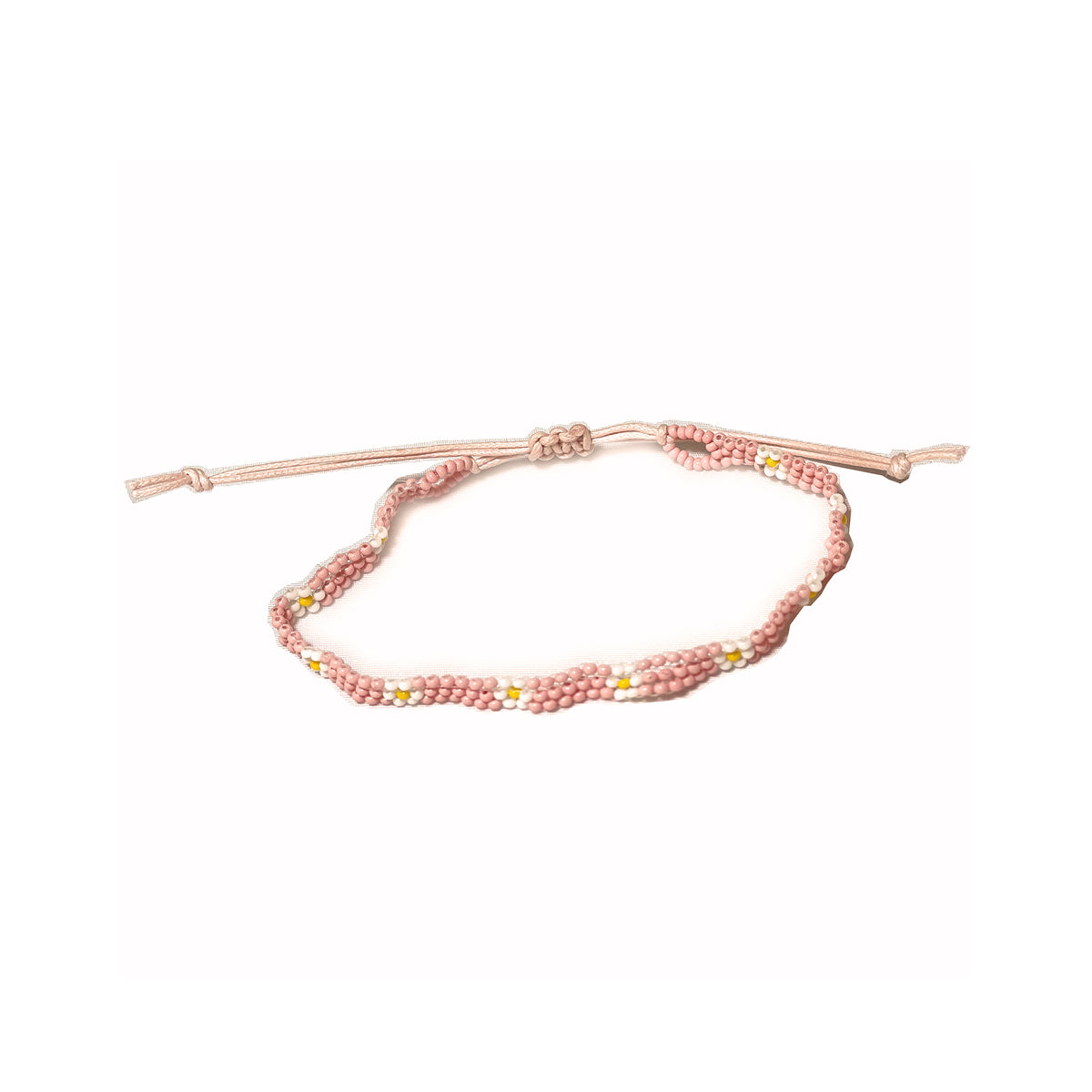 Colorful Handmade Seed Bead Daisy Anklet