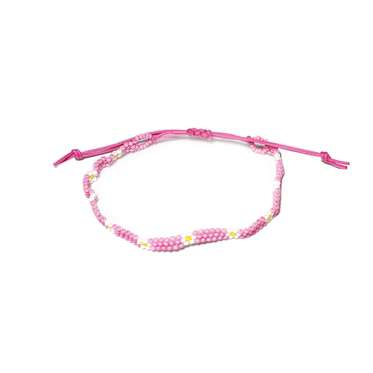 Colorful Handmade Seed Bead Daisy Bracelet