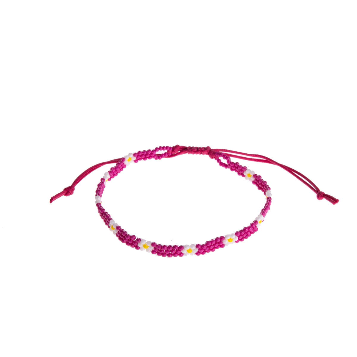 Colorful Handmade Seed Bead Daisy Bracelet