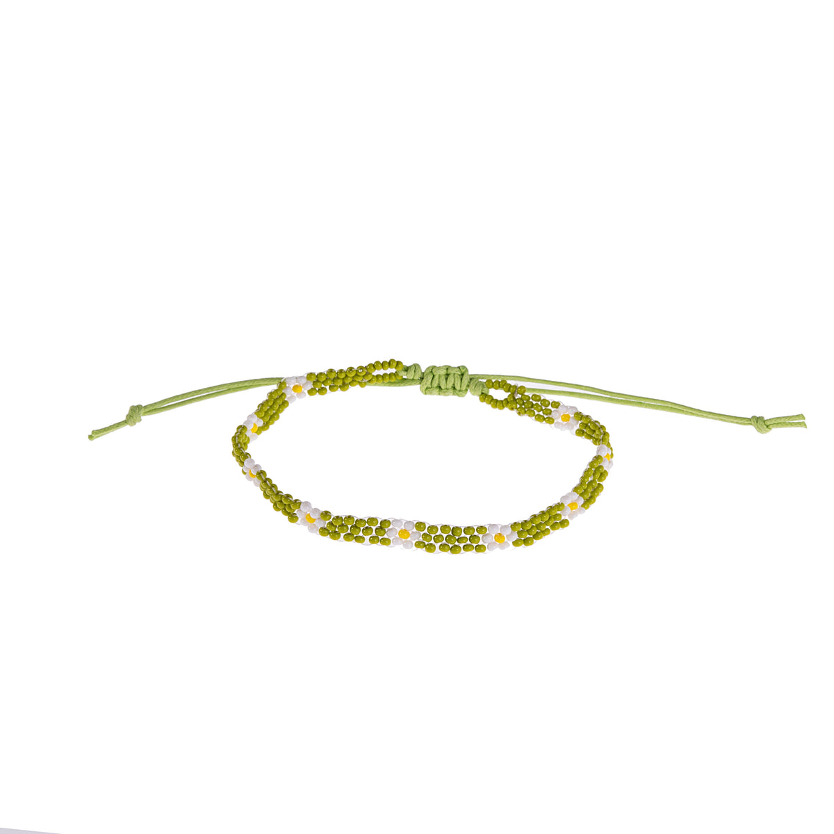 Colorful Handmade Seed Bead Daisy Bracelet