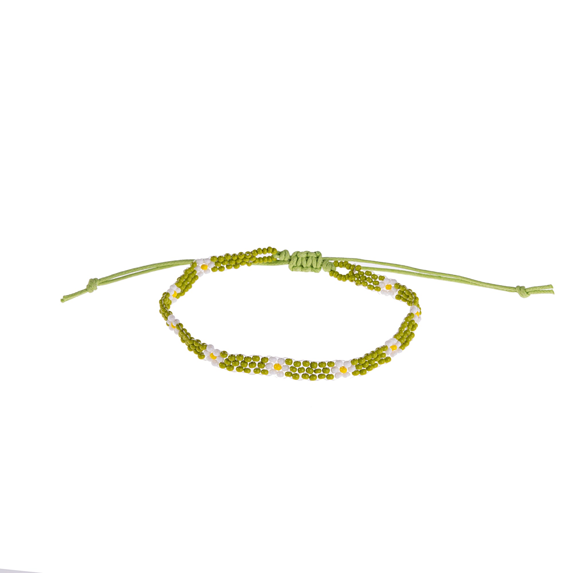 Colorful Handmade Seed Bead Daisy Anklet