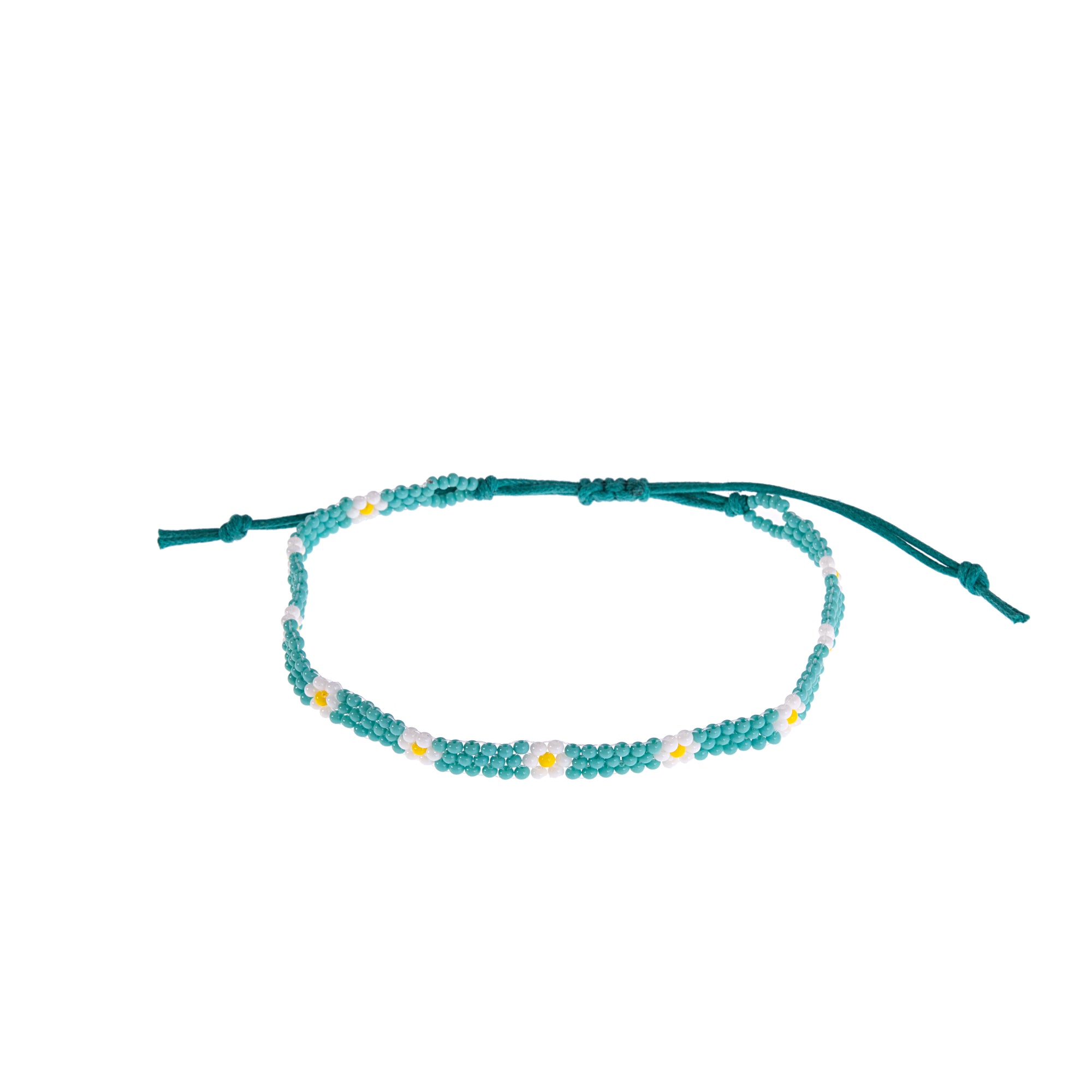 Colorful Handmade Seed Bead Daisy Anklet