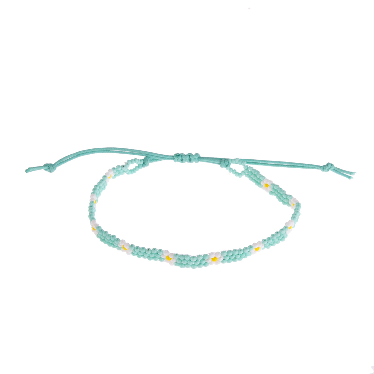 Colorful Handmade Seed Bead Daisy Bracelet