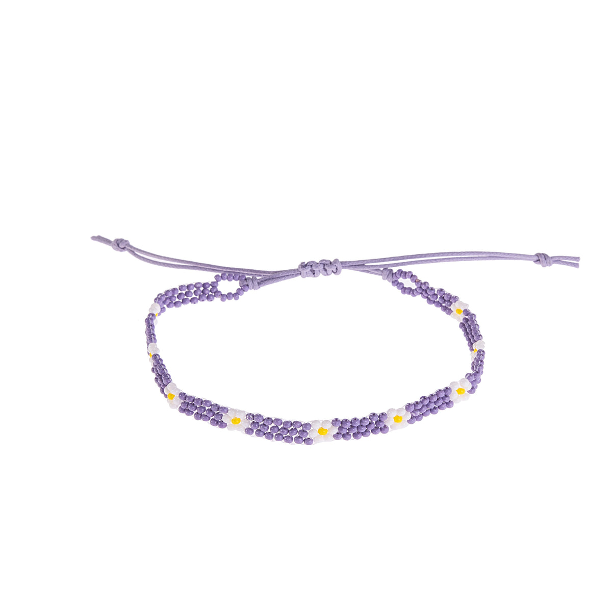 Colorful Handmade Seed Bead Daisy Bracelet