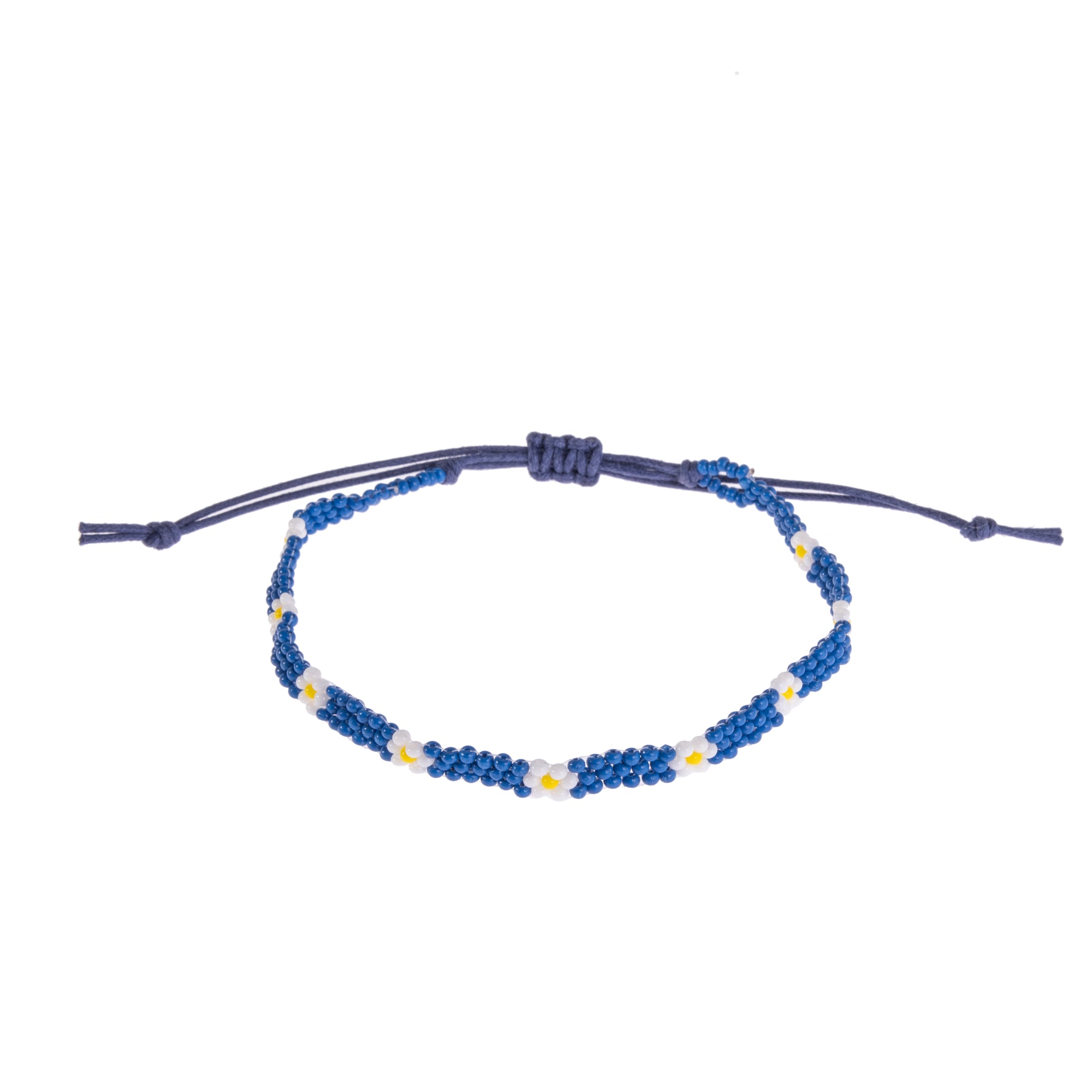 Colorful Handmade Seed Bead Daisy Anklet