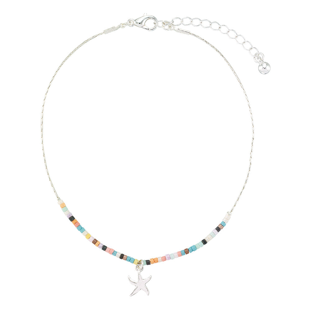 Tiny Pastel Seedbead Animal Charm Anklet