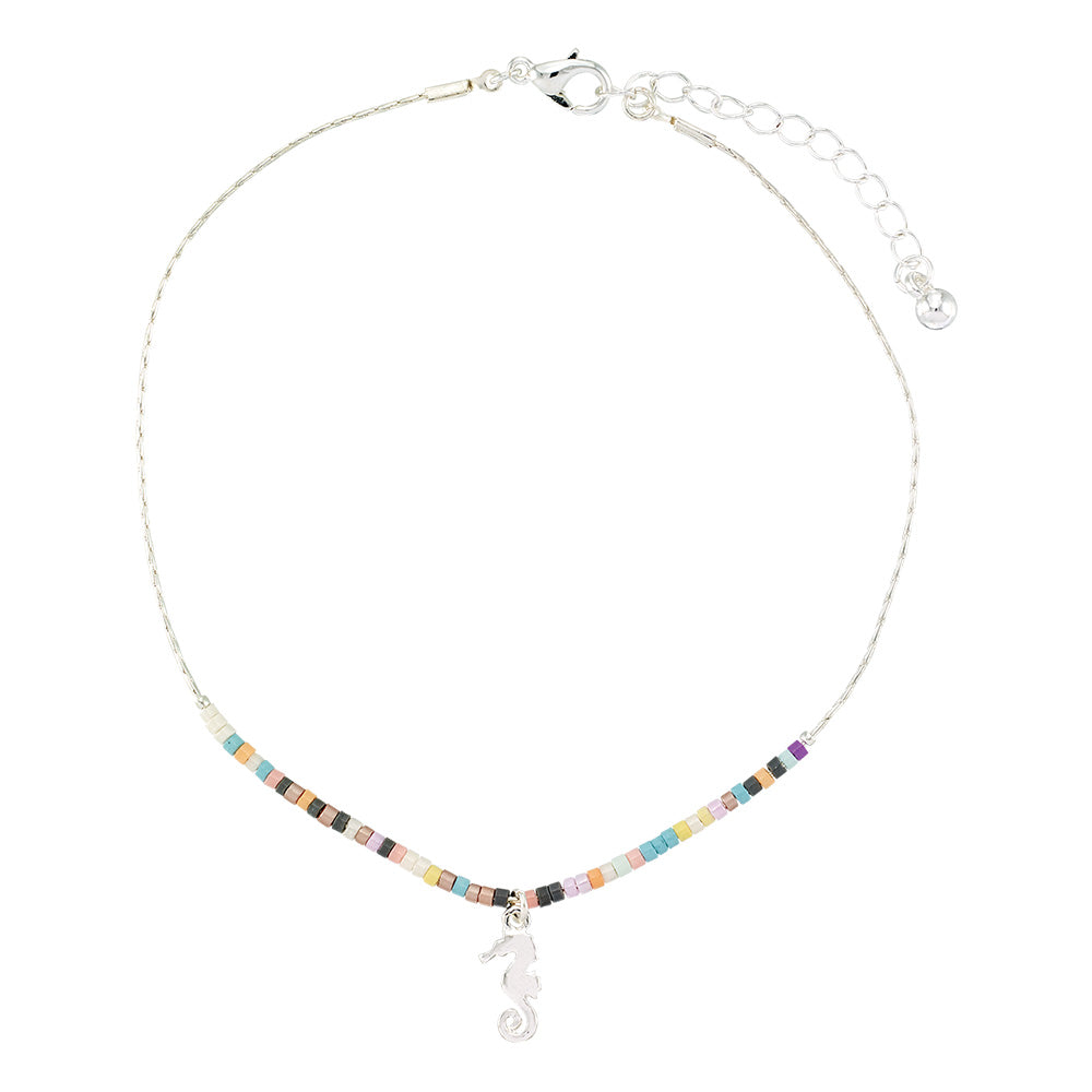 Tiny Pastel Seedbead Animal Charm Anklet