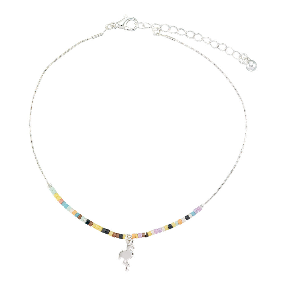 Tiny Pastel Seedbead Animal Charm Anklet