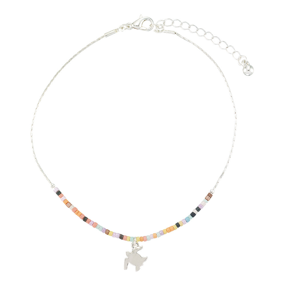 Tiny Pastel Seedbead Animal Charm Anklet