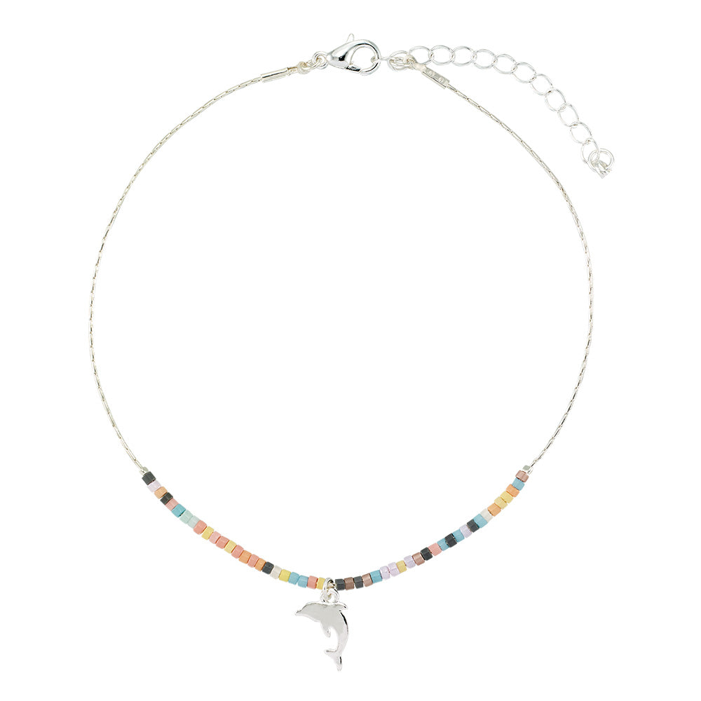 Tiny Pastel Seedbead Animal Charm Anklet