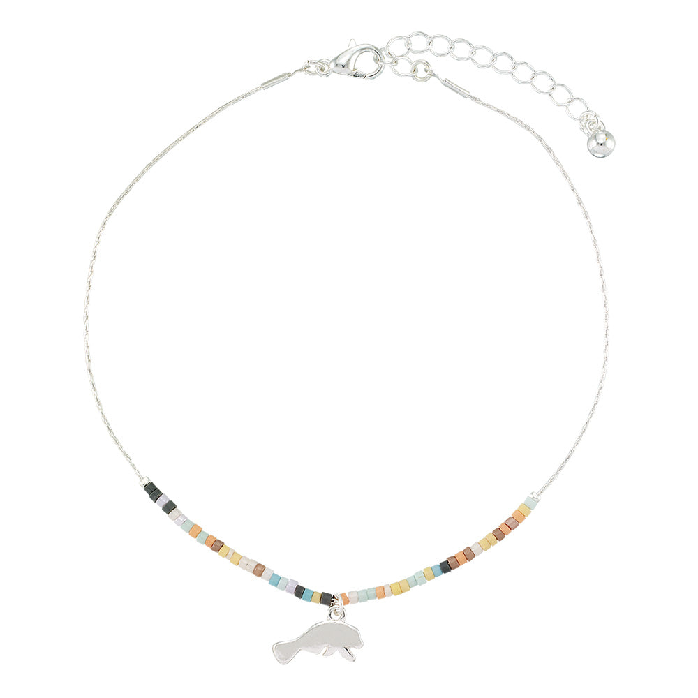Tiny Pastel Seedbead Animal Charm Anklet