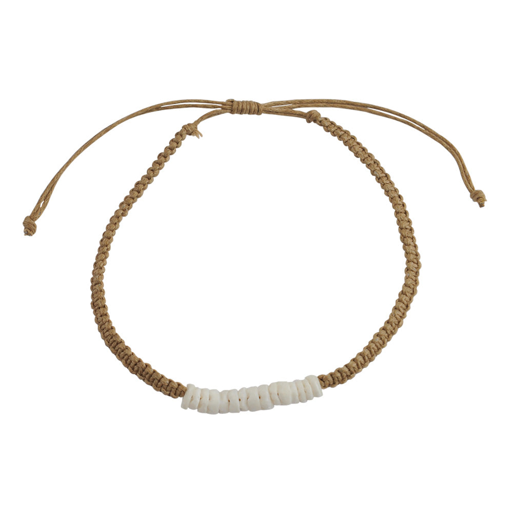 Adjustable Macrame Clamshell Bracelet