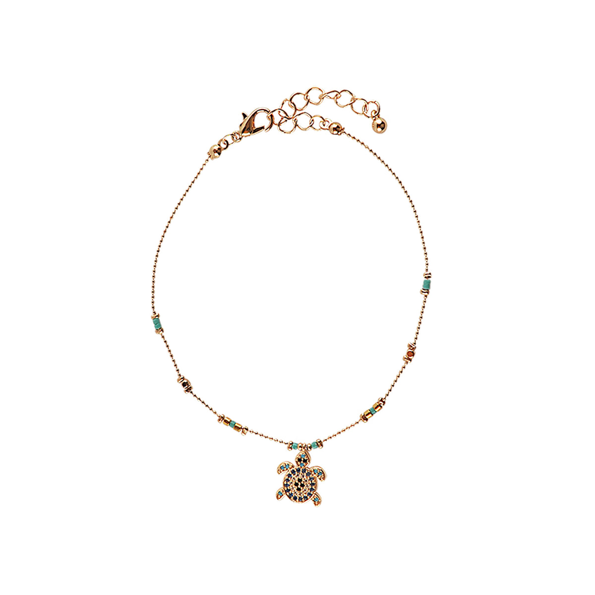Multi-Colored Crystal Sea Turtle Anklet - Viva life Jewellery