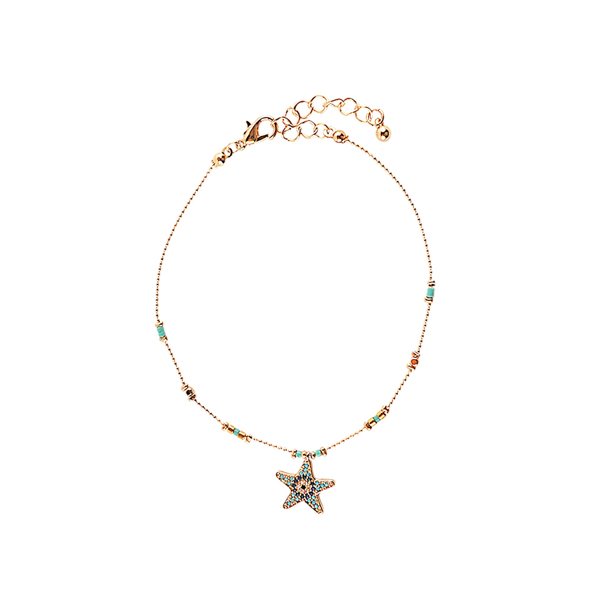 Multi-Colored Crystal Starfish Anklet - Viva life Jewellery