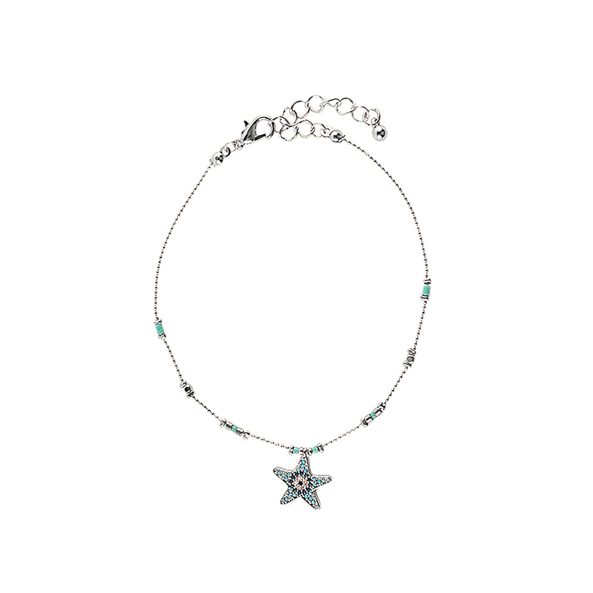 Multi-Colored Crystal Starfish Anklet - Viva life Jewellery