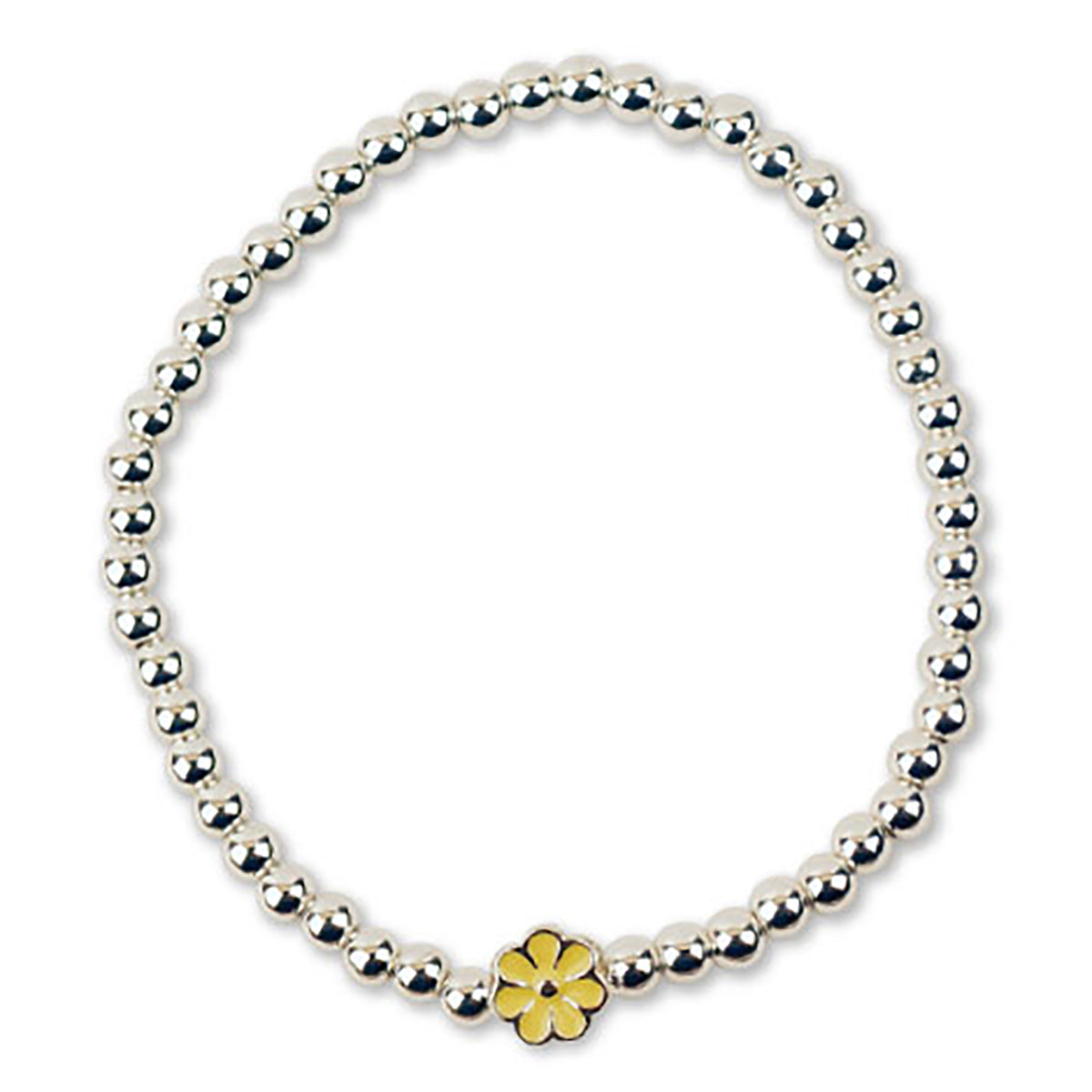 Enamel Daisy Metal Bead Bracelet - Viva life Jewellery