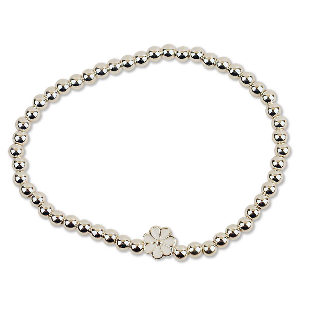 Enamel Daisy Metal Bead Bracelet - Viva life Jewellery
