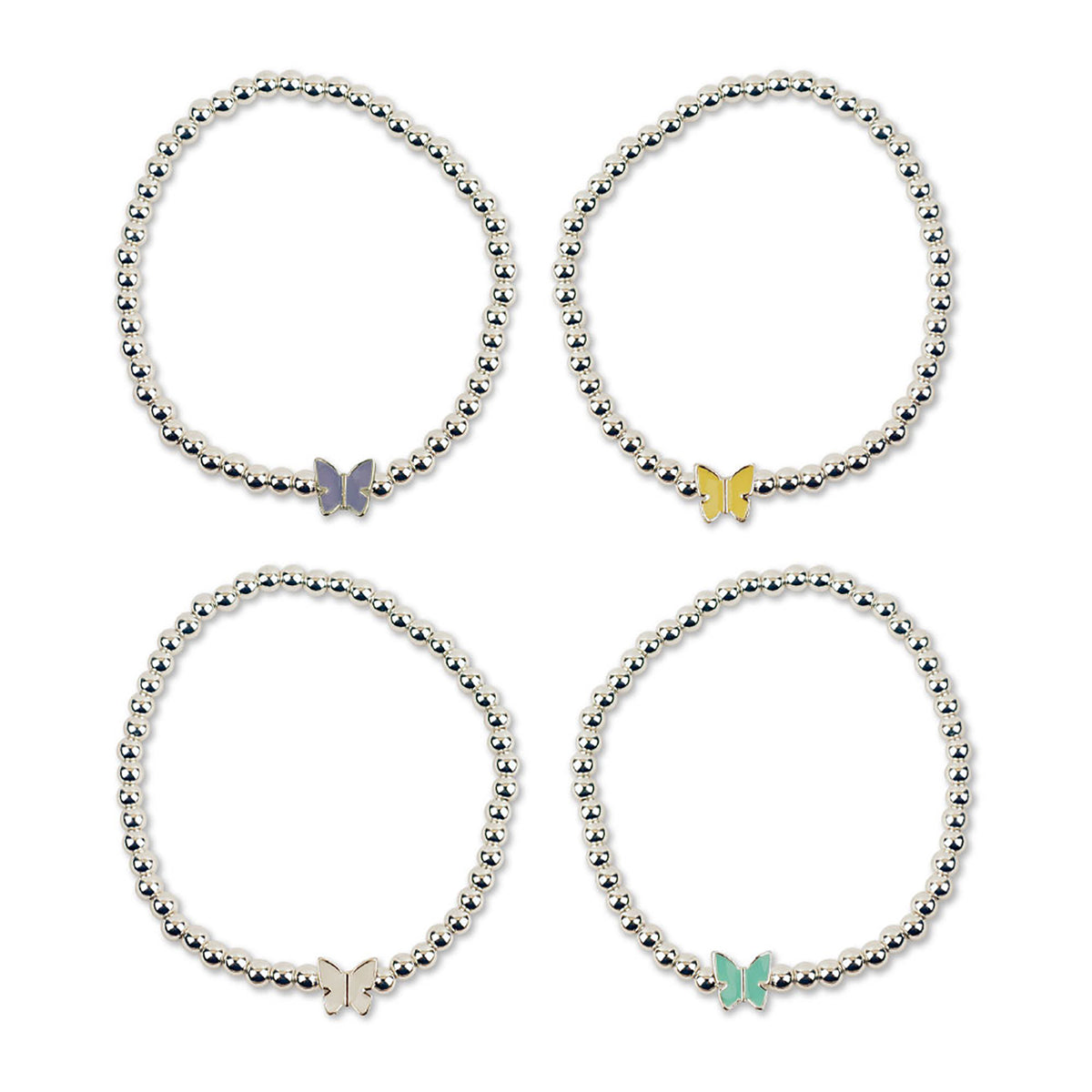 Enamel Butterfly Metal Bead Bracelet - Viva life Jewellery