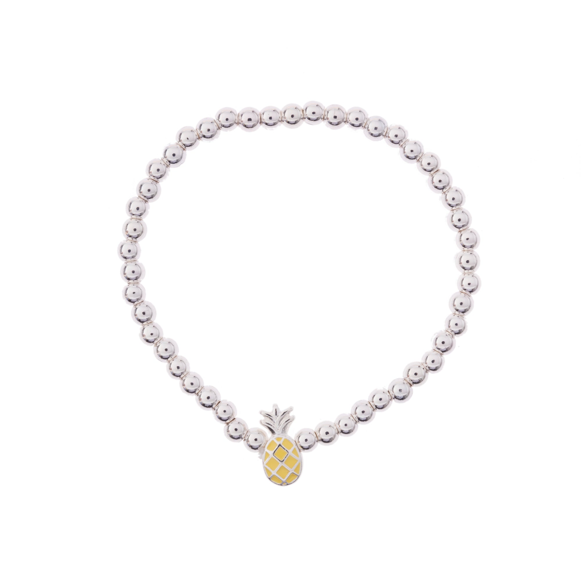 Colorful Enamel Pineapple Metal Bead Bracelet