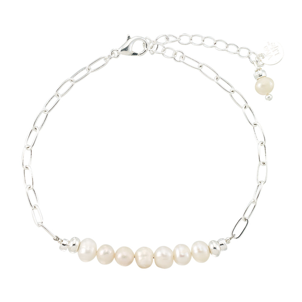Fresh Water Pearl Paperclip Chain Bracelet
