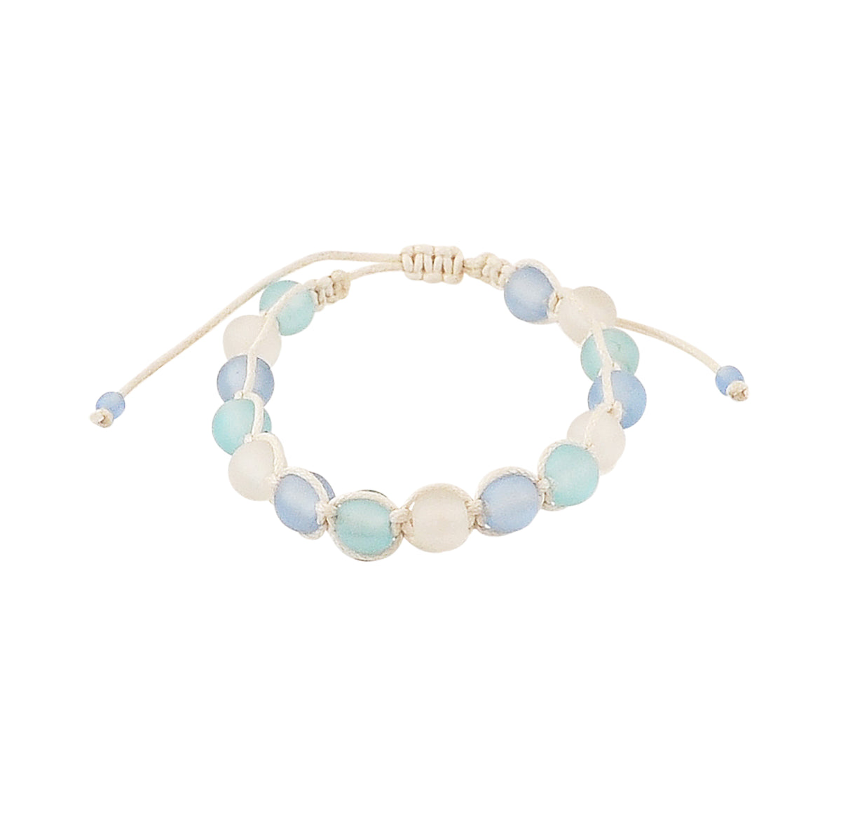 Multi-Colored Frosted Glass Bead String Bracelet - Viva life Jewellery