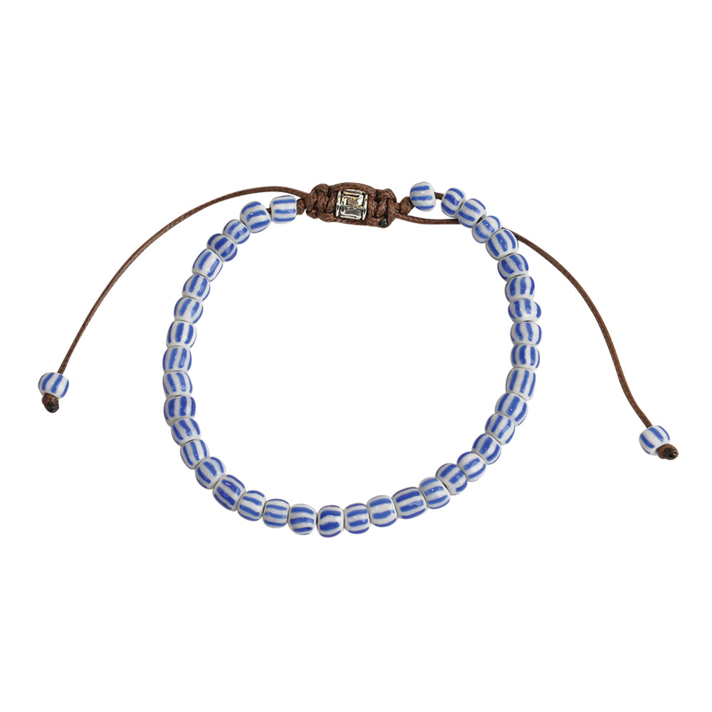 Striped Glass Bead Macrame Bracelet - Viva life Jewellery