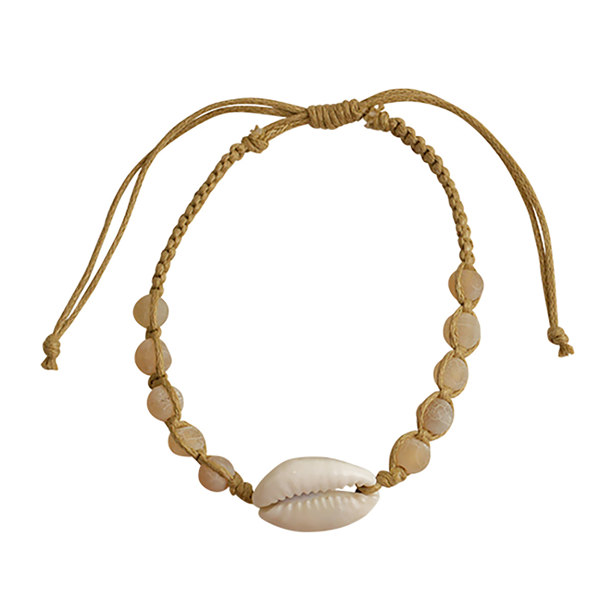Druzy Agate &amp; Cowrie Shell on Hemp Macrame Bracelet - Viva life Jewellery