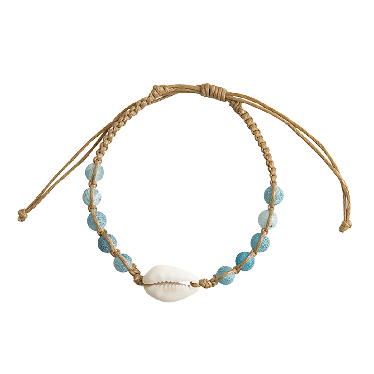 Druzy Agate &amp; Cowrie Shell on Hemp Macrame Bracelet - Viva life Jewellery