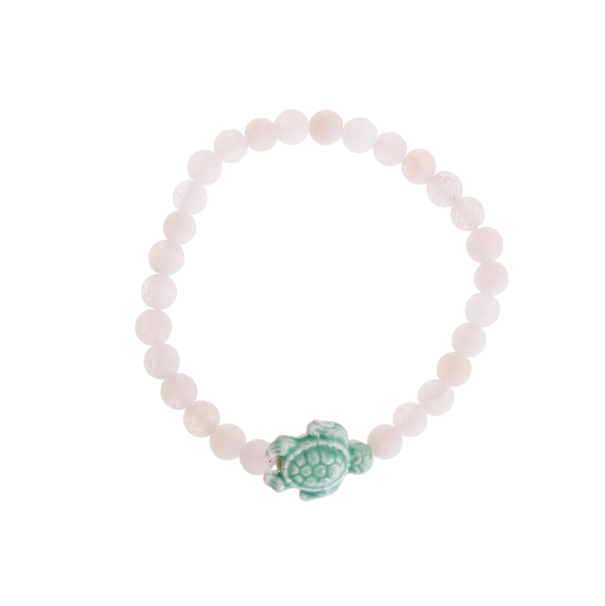 Colorful Ceramic Turtle Semi-Precious Stone Bracelet