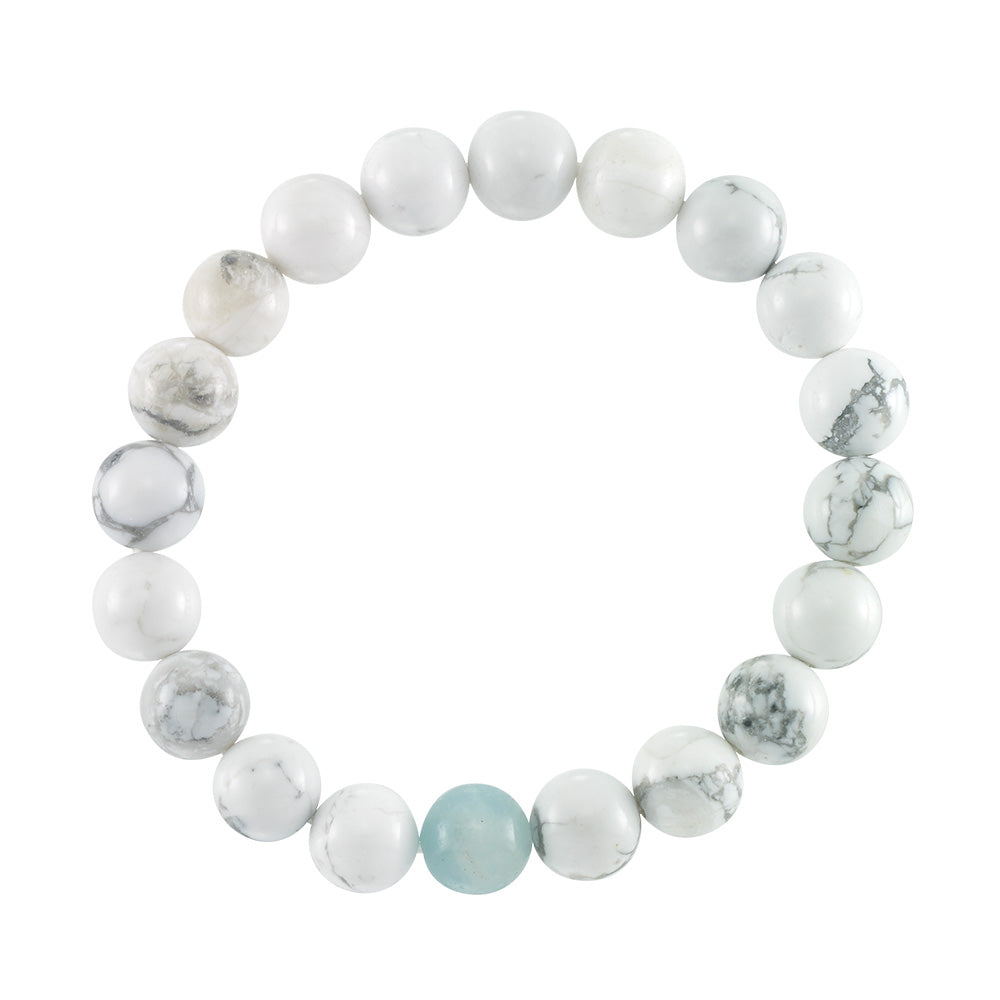 White Howlite Stone Stretch Bracelet