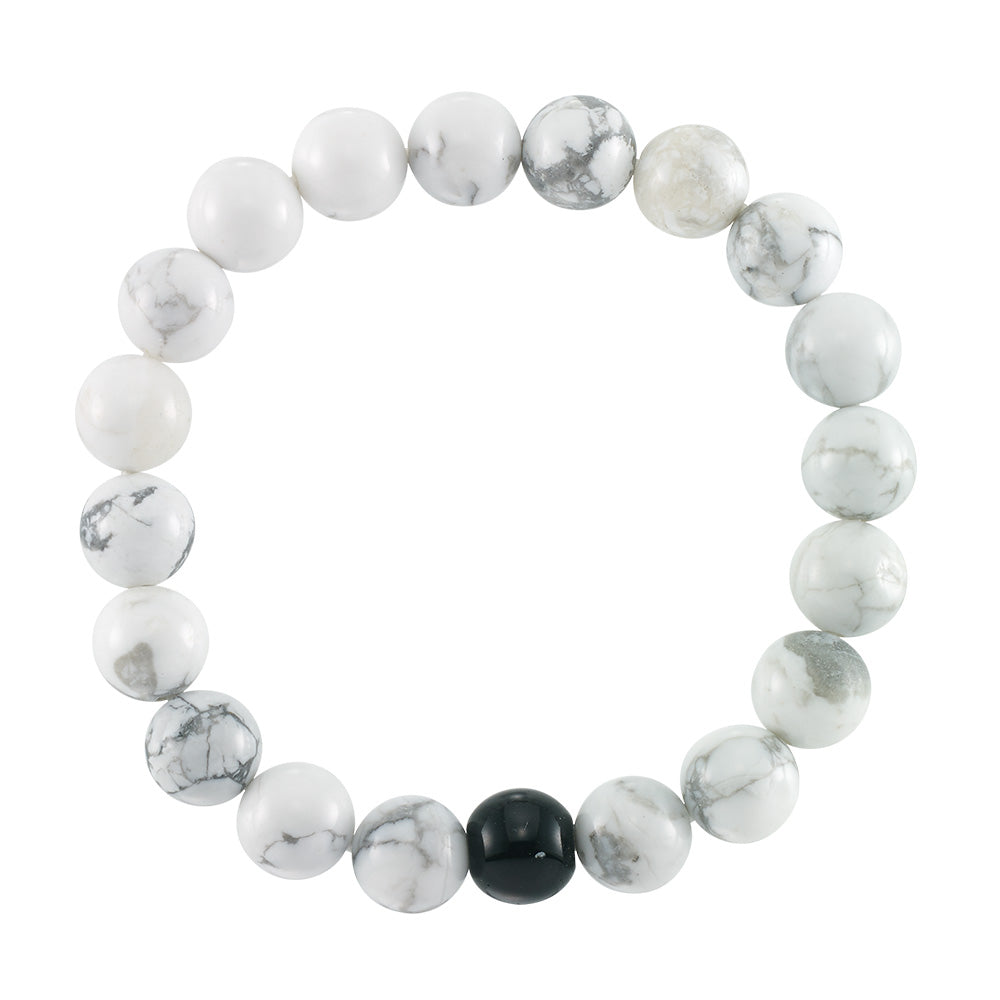 White Howlite Stone Stretch Bracelet