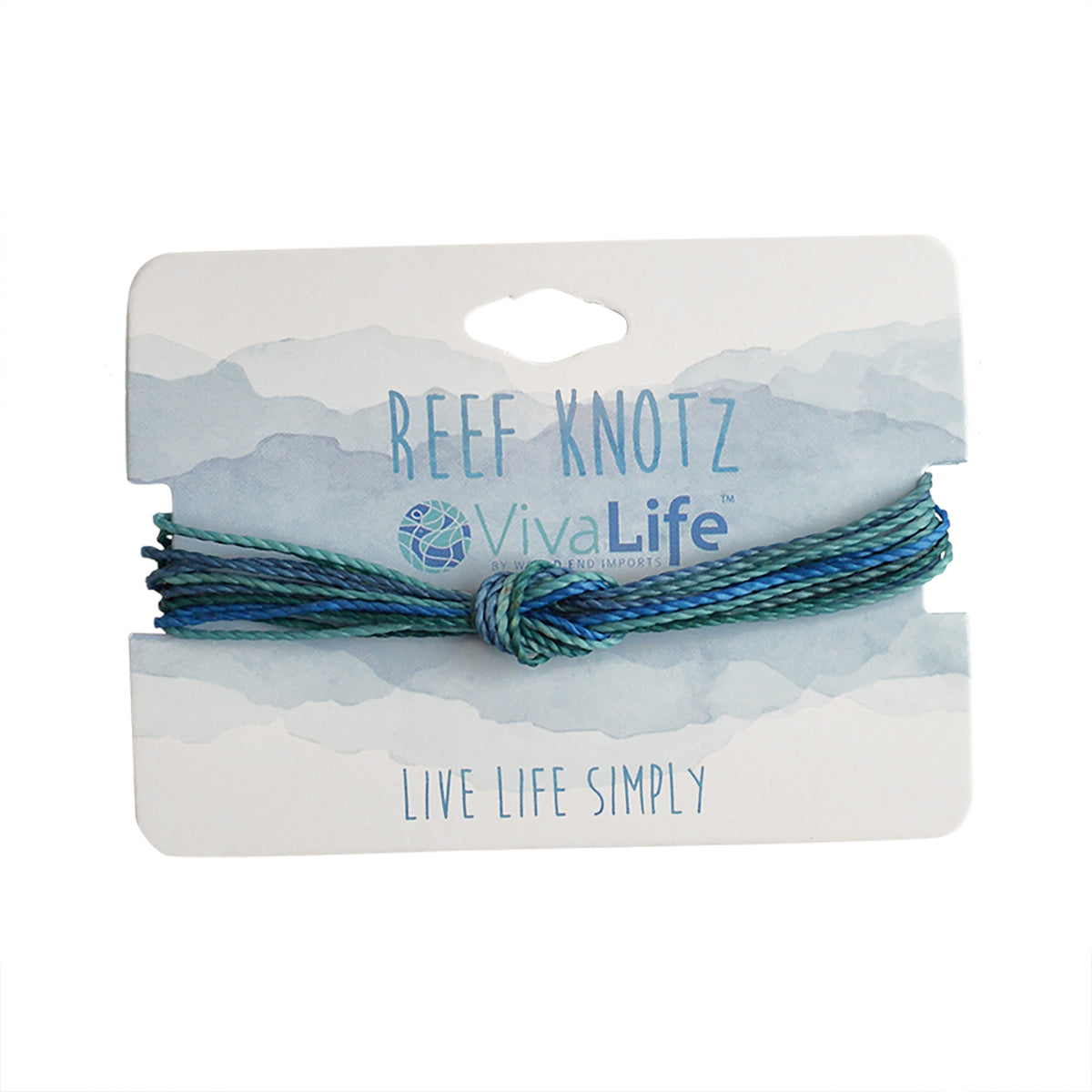 Wax Cord Reef Knot Bracelet-Blues Hues - Viva life Jewellery
