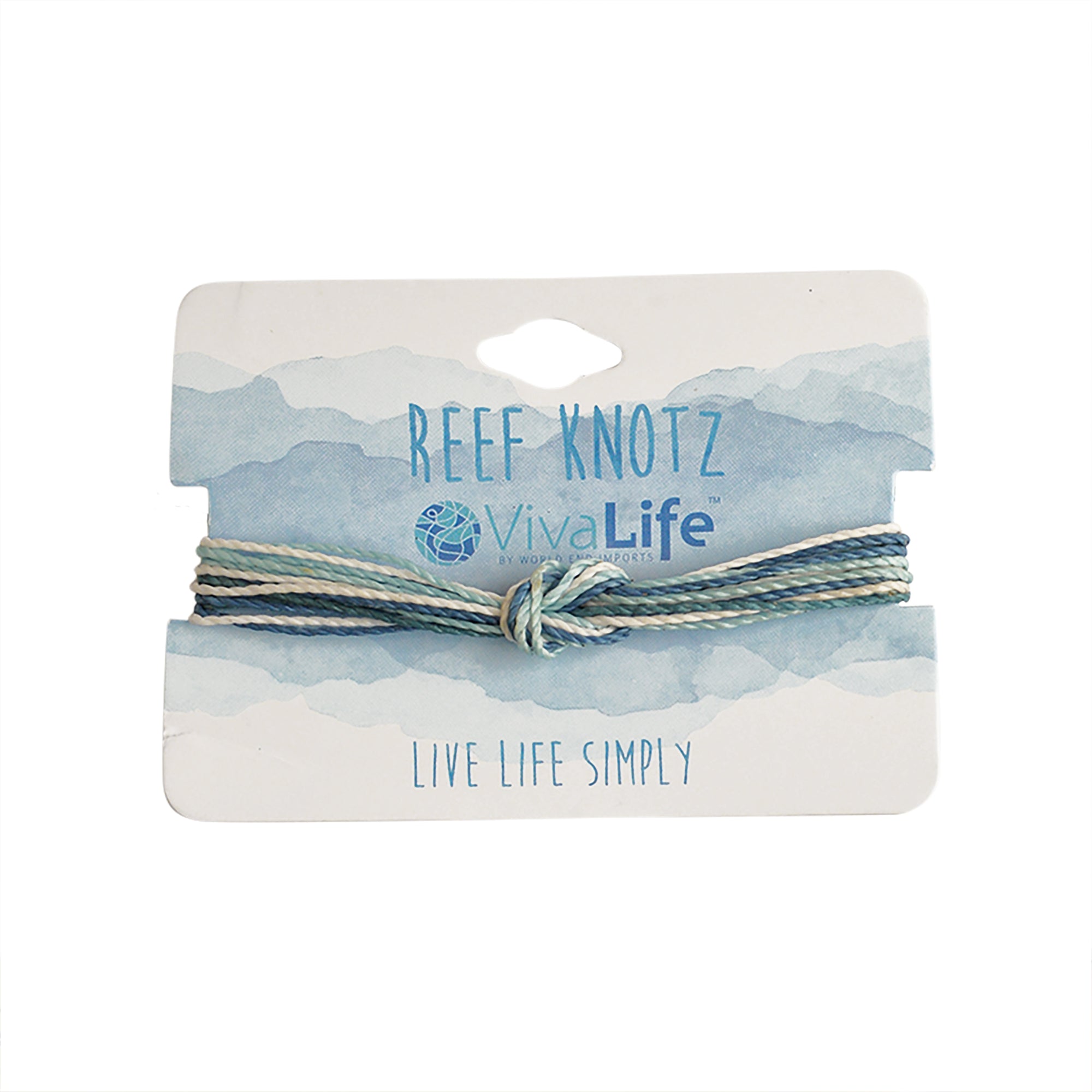 Wax Cord Reef Knot Bracelet-Blues Hues - Viva life Jewellery