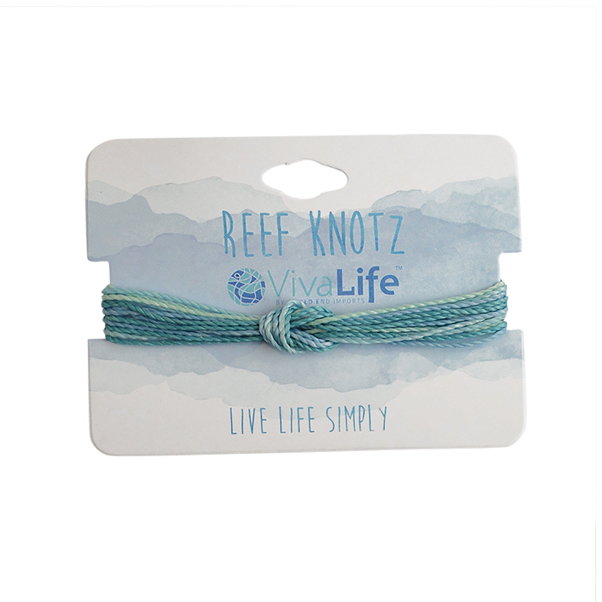 Wax Cord Reef Knot Bracelet-Blues Hues - Viva life Jewellery