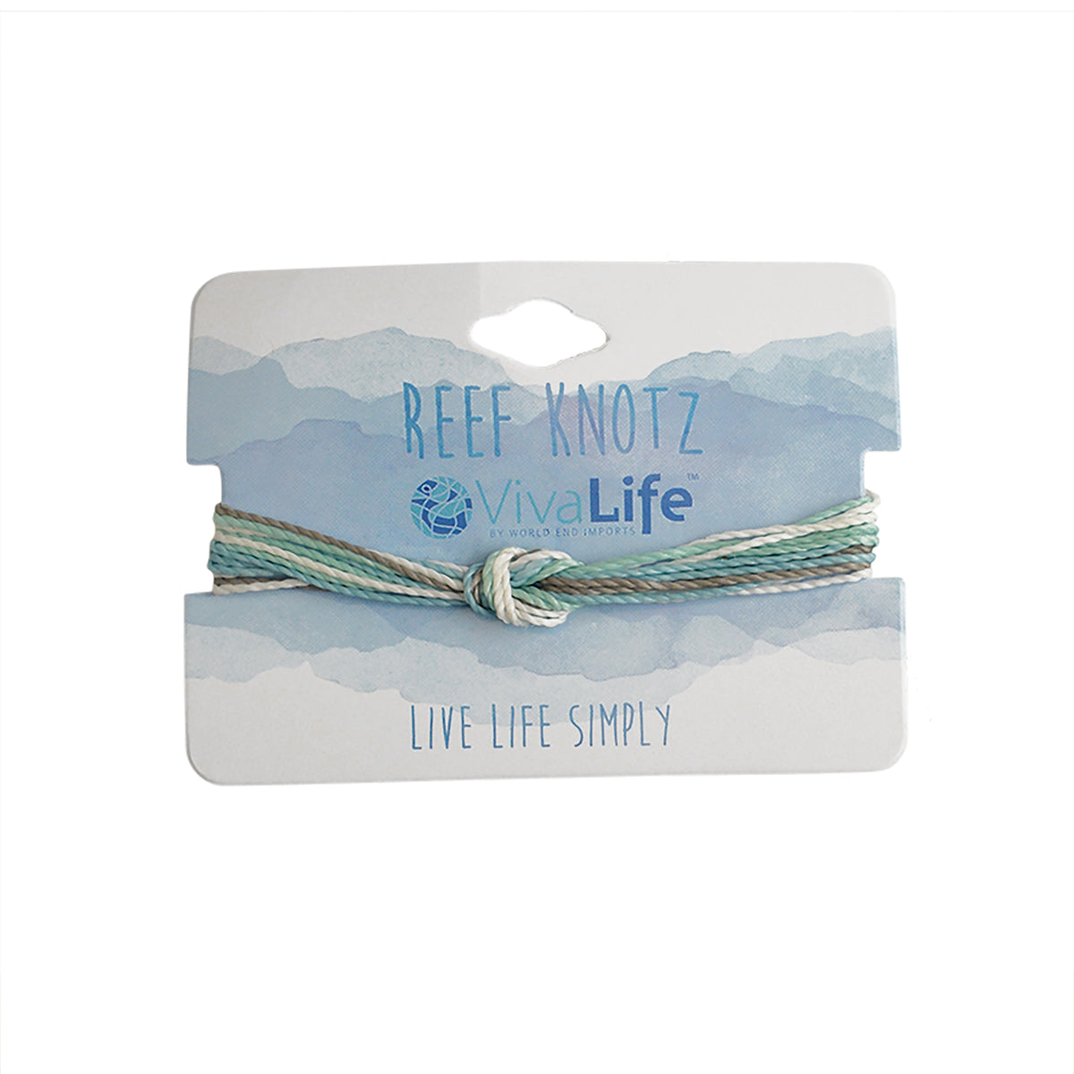 Wax Cord Reef Knot Bracelet-Blues Hues - Viva life Jewellery