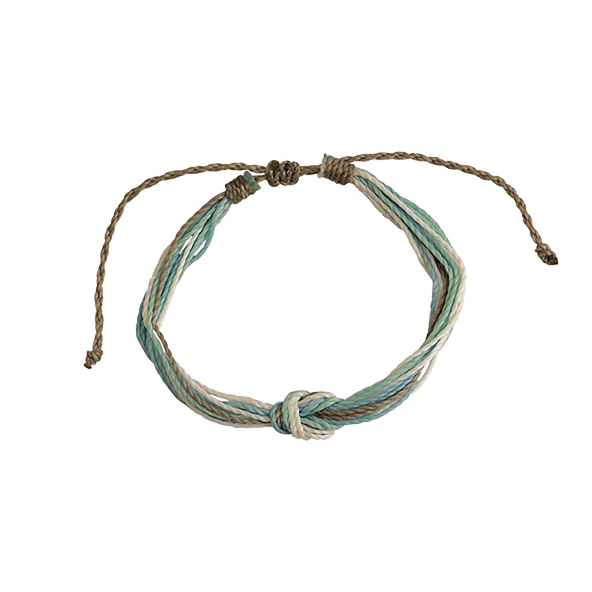 Wax Cord Reef Knot Bracelet-Blues Hues - Viva life Jewellery
