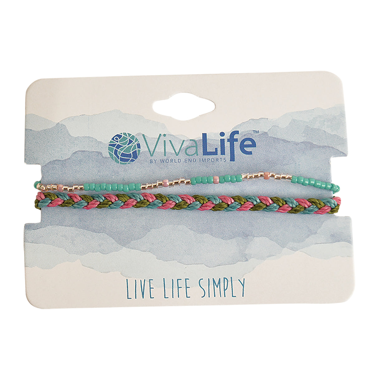 Seed Bead &amp; Braided Wax Cord Bracelet - Viva life Jewellery