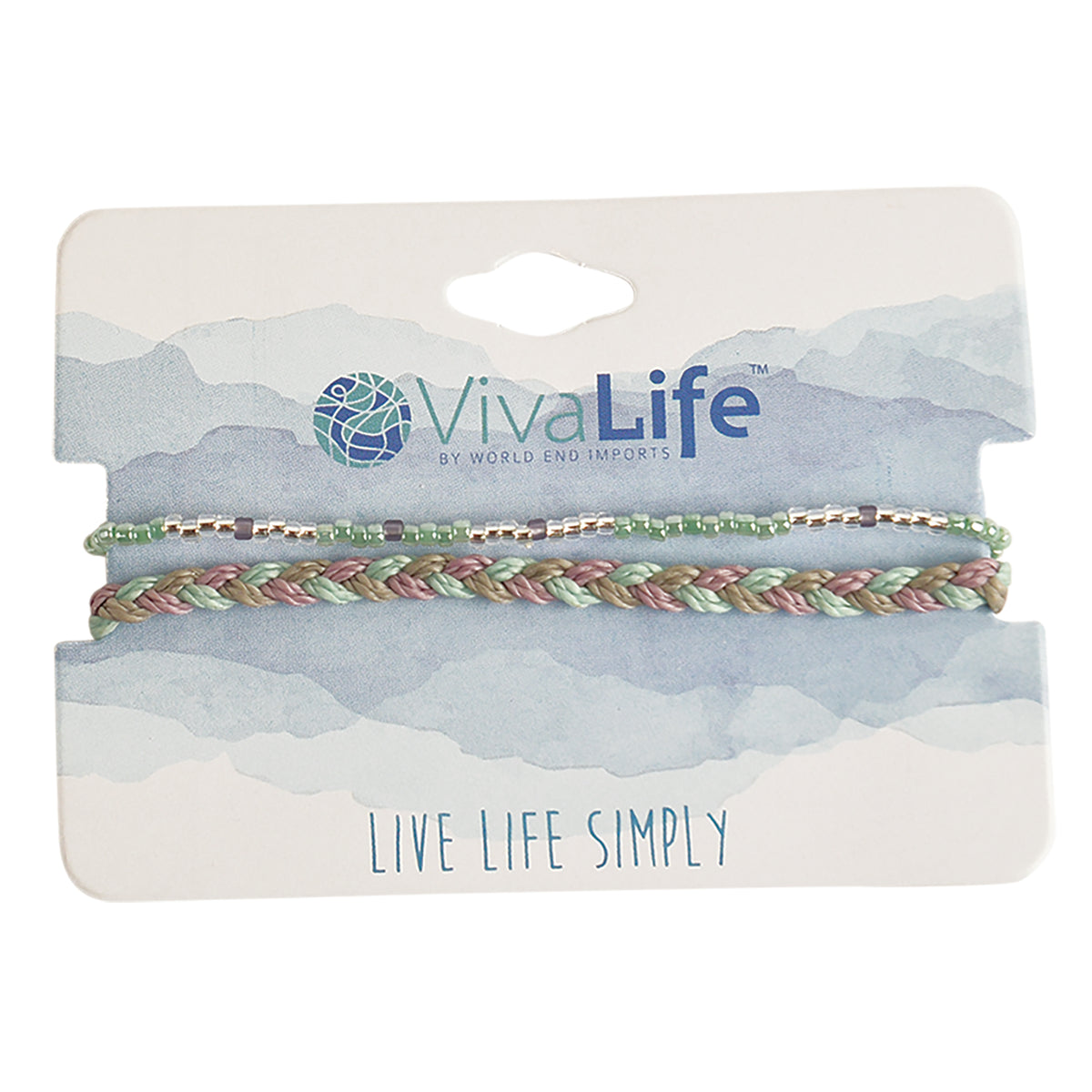 Seed Bead &amp; Braided Wax Cord Bracelet - Viva life Jewellery