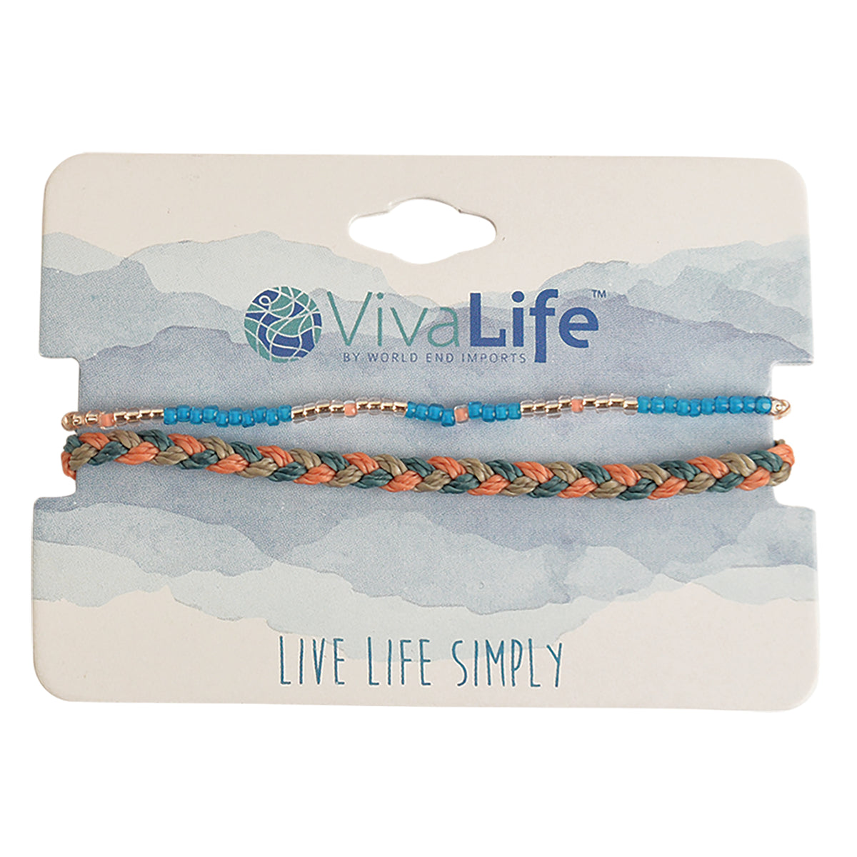 Seed Bead &amp; Braided Wax Cord Bracelet - Viva life Jewellery