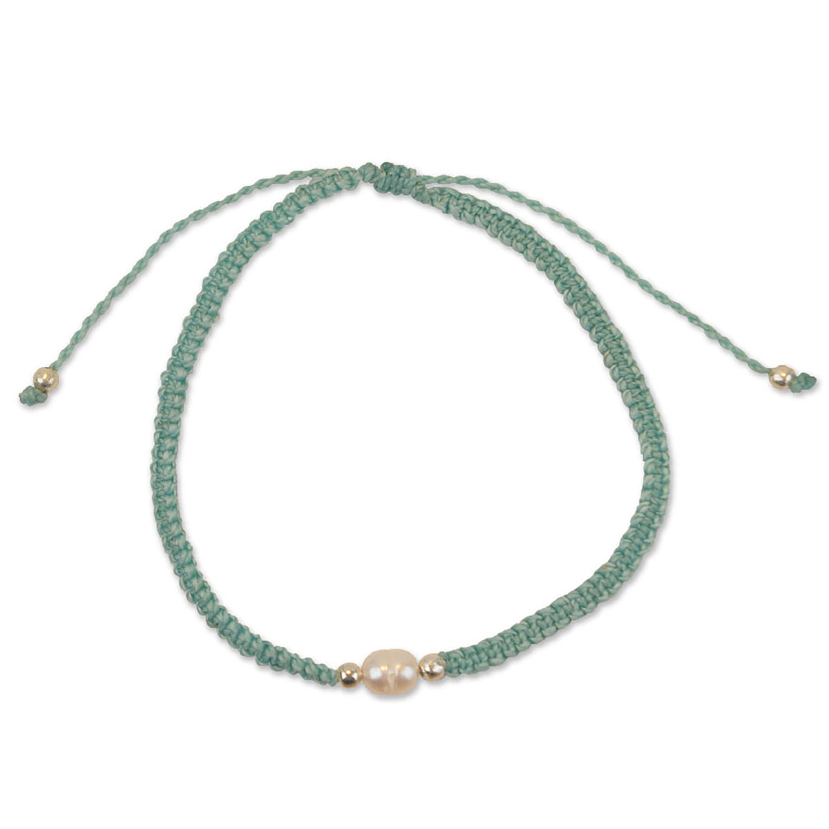 Macrame Wax Cord Pearl Anklet - Viva life Jewellery