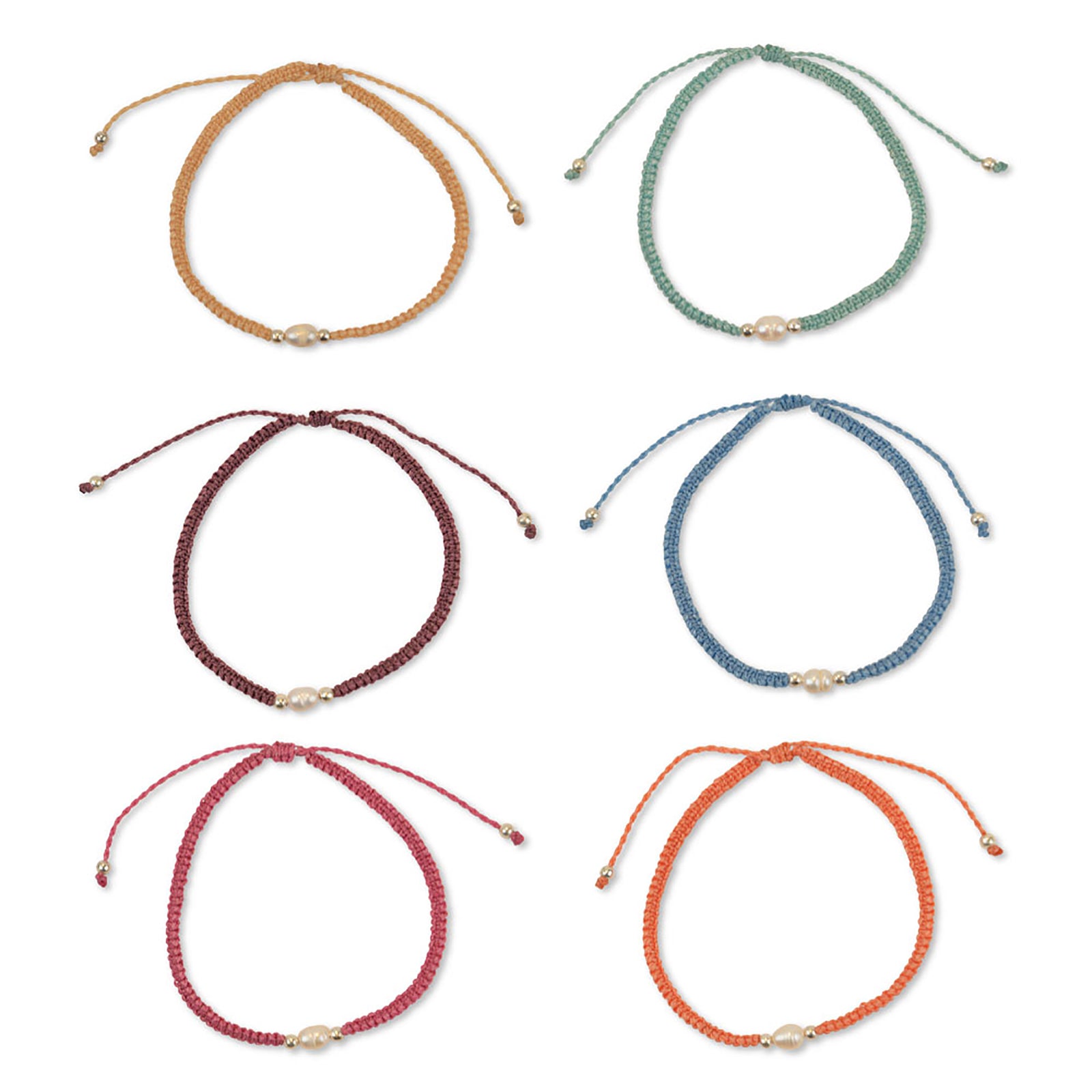 Macrame Wax Cord Pearl Bracelet - Viva life Jewellery