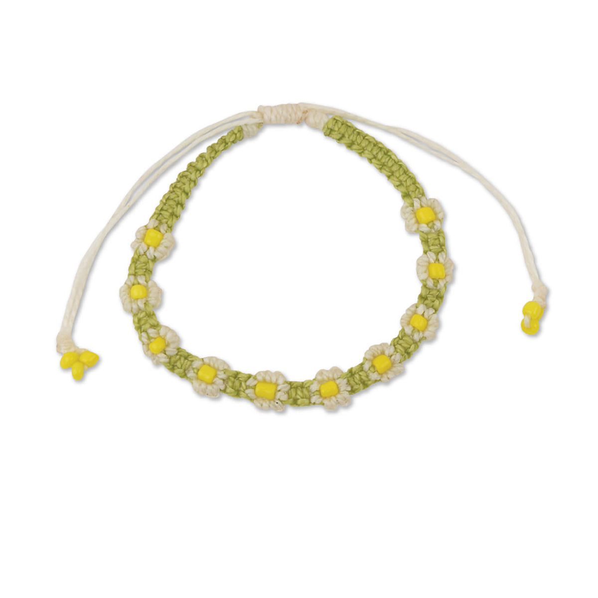 Macrame Daisy Wax Cord Bracelet - Viva life Jewellery
