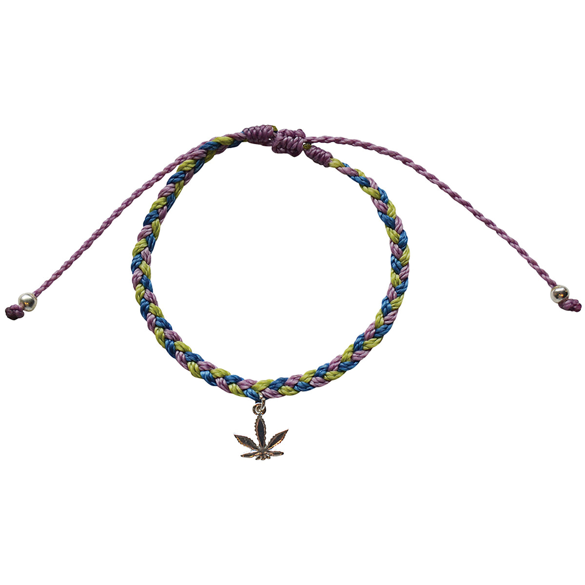 Pot Leaf Wax Cord Bracelet - Viva life Jewellery