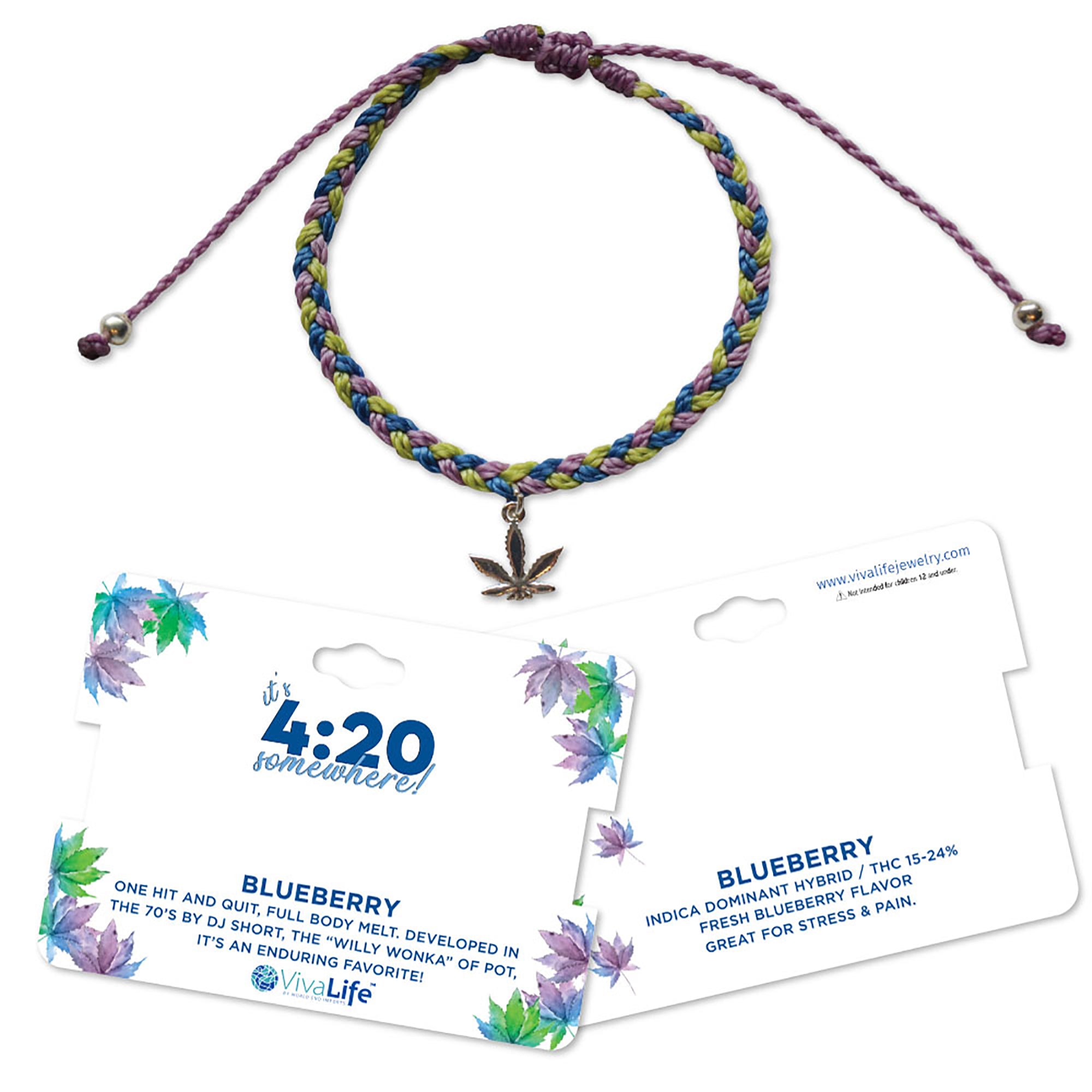 Pot Leaf Wax Cord Bracelet - Viva life Jewellery